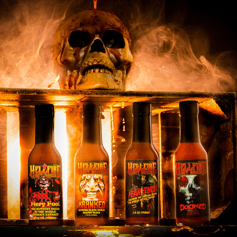 The Scoville Extreme Heat Hot Sauce Gift Pack Hellfire Hot Sauce