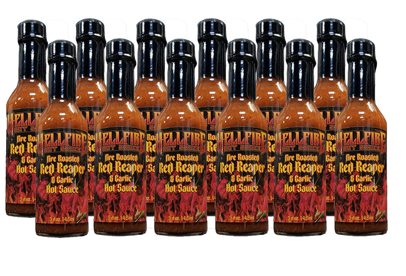 Fire Roasted Red Reaper & Garlic Hot Sauce - Save 20% on a 12-Pack - Hellfire Hot Sauce