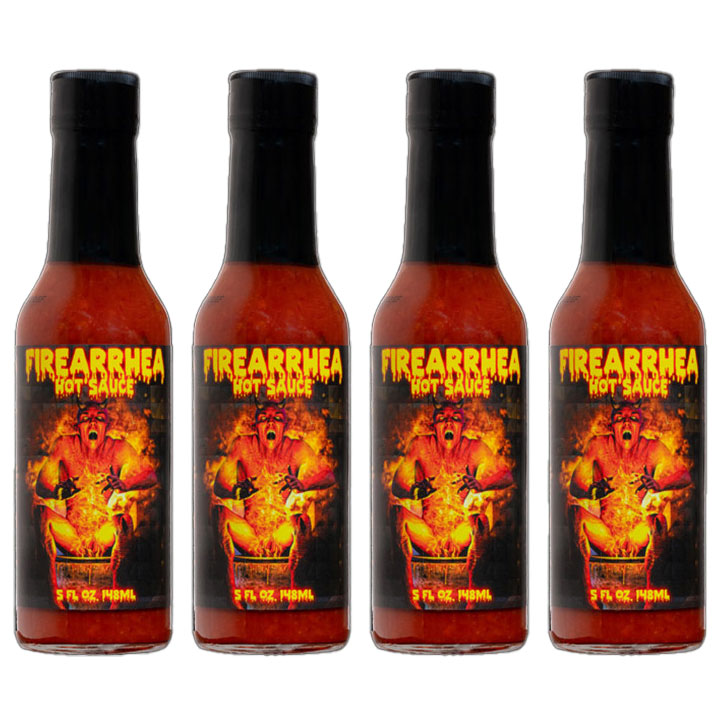 Firearrhea - Hot Sauce with the World's Four Hottest Peppers! - Save 10% on a 4-Pack - Hellfire Hot Sauce