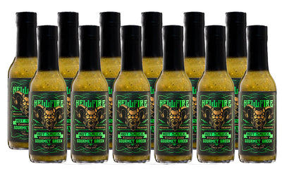 New Gourmet Green With Carolina Reaper! 12 Pack Case - New Gourmet Green With Carolina Reaper! 12 Pack Case - Hellfire Hot Sauce