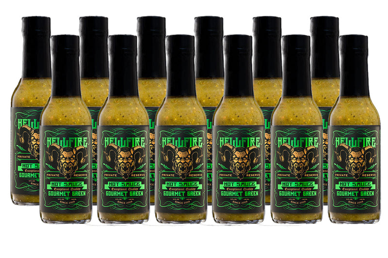 NEW! Gourmet Green - Multi-Award Winning Verde Sauce - Save 20% on a 12-Pack - Hellfire Hot Sauce
