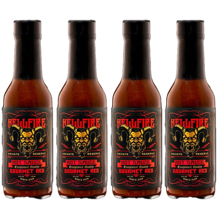 Gourmet Red - The Award Winning Blend of Sweet and Spicy! - Save 10% on a 4-Pack - Hellfire Hot Sauce