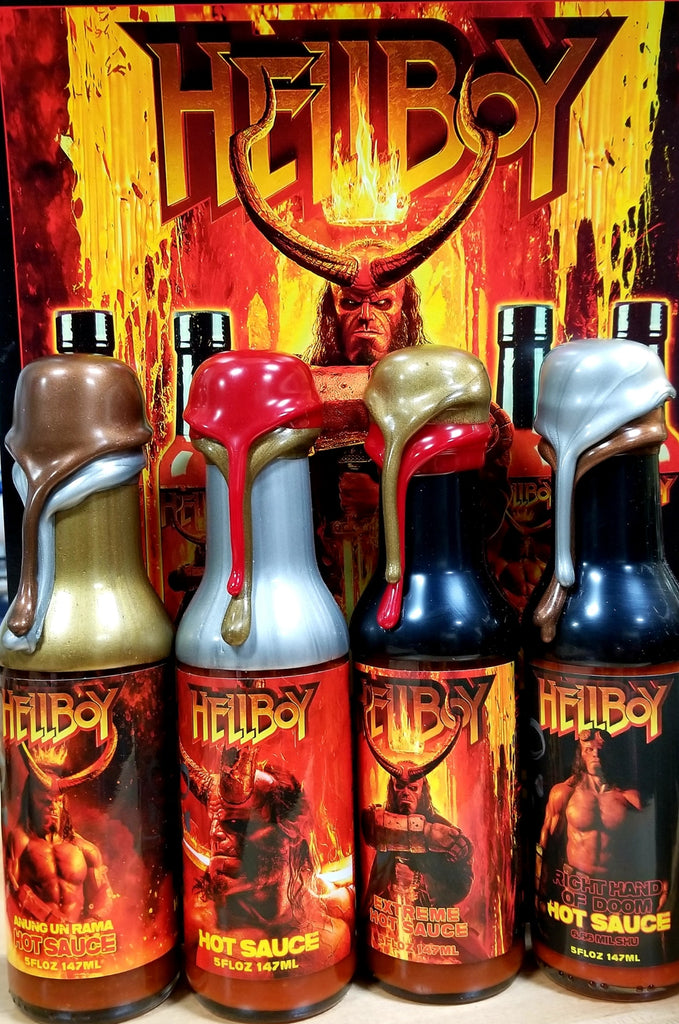 Hellboy Limited Edition Resin Sealed Hot Sauce Bottles (Set of 4
