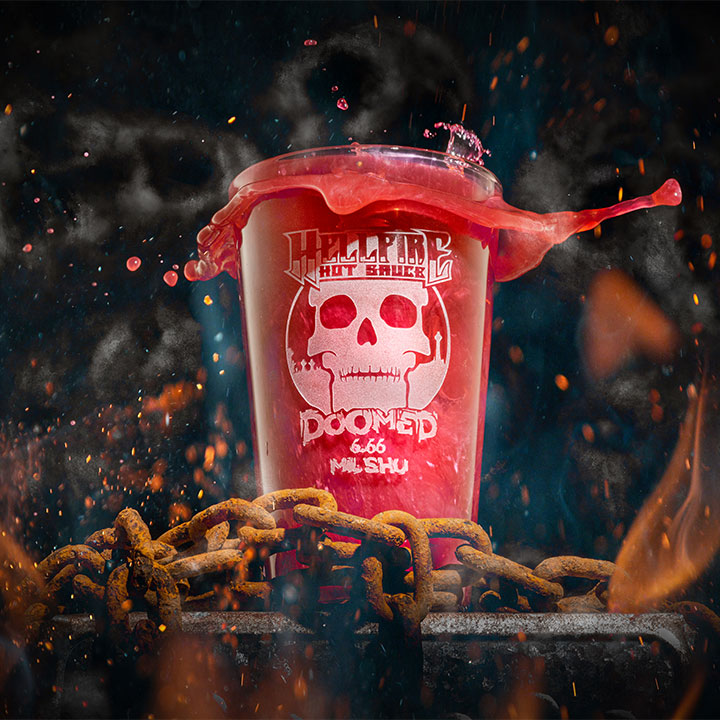 Hellfire Hot Sauce Doomed 16 oz Limited Edition Pint Glass - Hellfire Hot Sauce Doomed 16 oz Limited Edition Pint Glass - Hellfire Hot Sauce