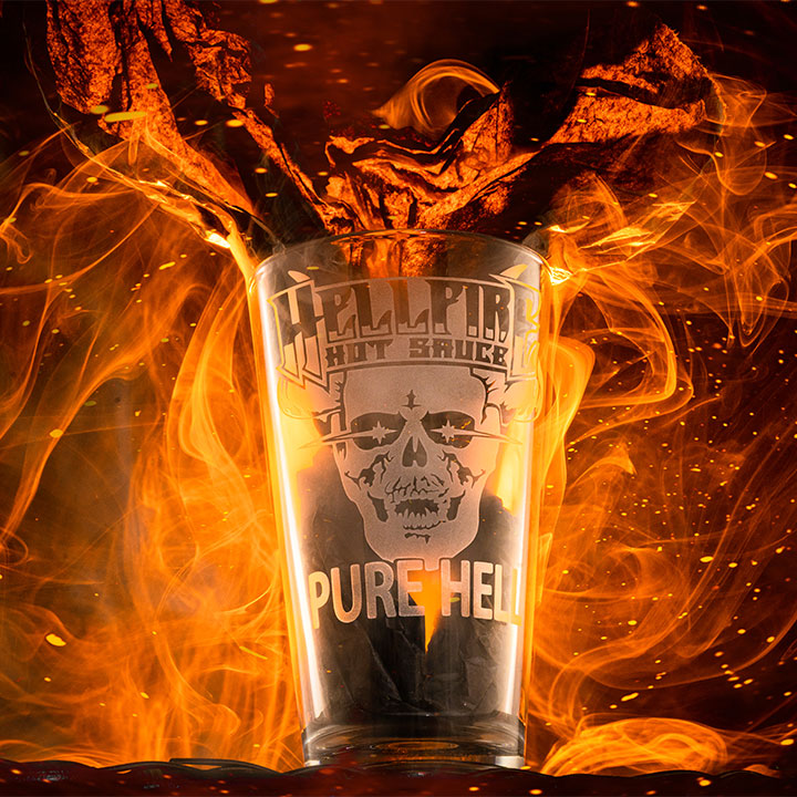 Hellfire Hot Sauce Pure Hell 16 oz Limited Edition Pint Glass - Hellfire Hot Sauce Pure Hell 16 oz Limited Edition Pint Glass - Hellfire Hot Sauce