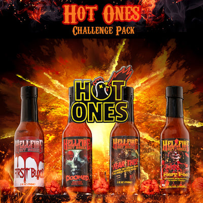Hot Ones Challenge “Hot Sauce” Gift Pack - Hot Ones Challenge “Hot Sauce” Gift Pack - Hellfire Hot Sauce