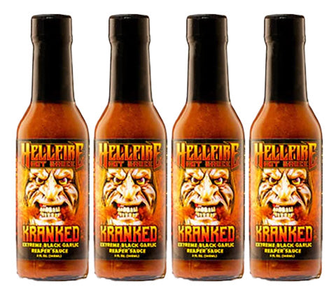 KRANKED - Multi-Award Winning Black Garlic & Reaper Hot Sauce - Save 10% on a 4-Pack - Hellfire Hot Sauce