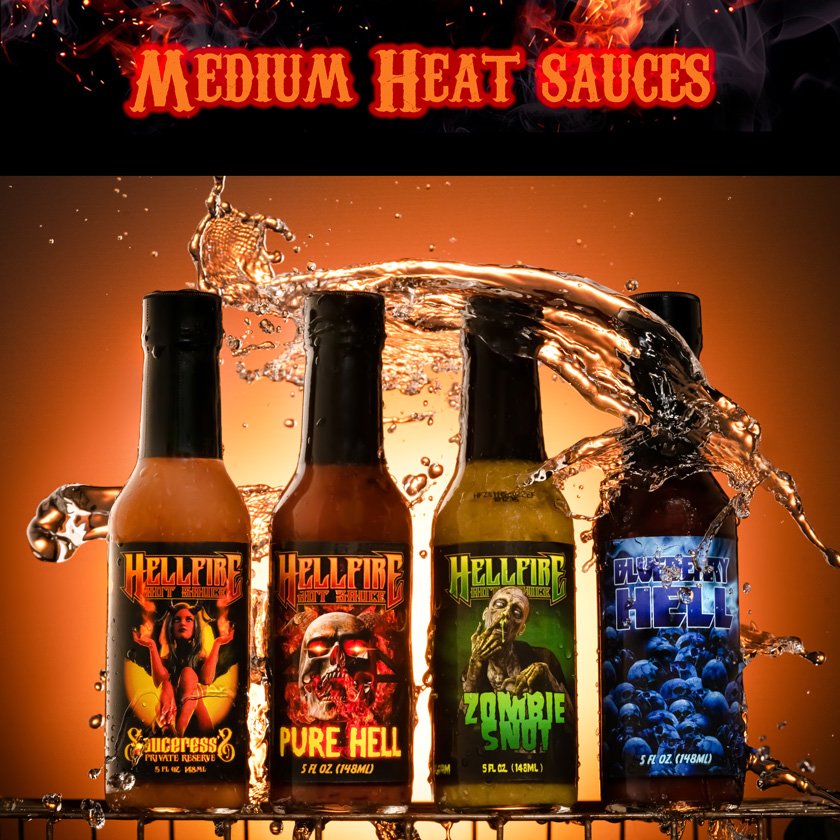 Medium Heat “Hot Sauce” Gift Pack - Medium Heat “Hot Sauce” Gift Pack - Hellfire Hot Sauce