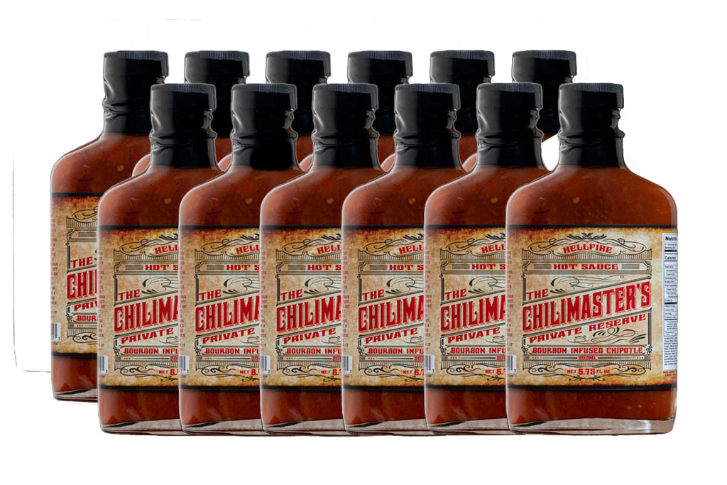 The Chilimaster's Private Reserve - Bourbon Infused Chipotle Hot Sauce - Save 20% on a 12-Pack - Hellfire Hot Sauce