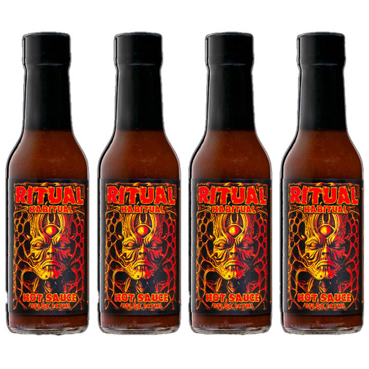 Ritual Habitual - The Perfect Marinade, Dipping, and Finishing Hot Sauce - Save 10% on a 4-Pack - Hellfire Hot Sauce