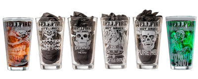 Hellfire Custom Sandblasted Pint Glasses Collection - Hellfire Custom Sandblasted Pint Glasses Collection - Hellfire Hot Sauce