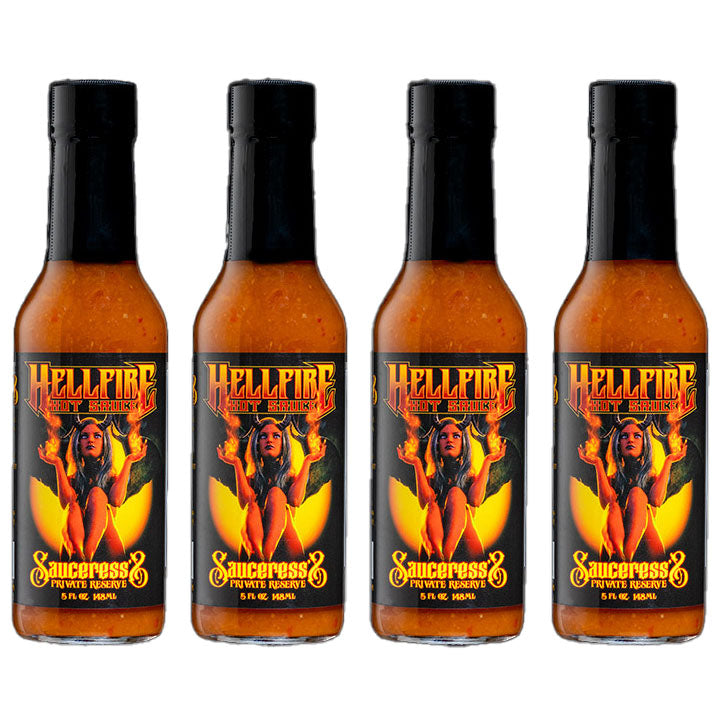 The Sauceress's Private Reserve -Gourmet 7- Pot Primo Hot Sauce - Save 10% on a 4-Pack - Hellfire Hot Sauce