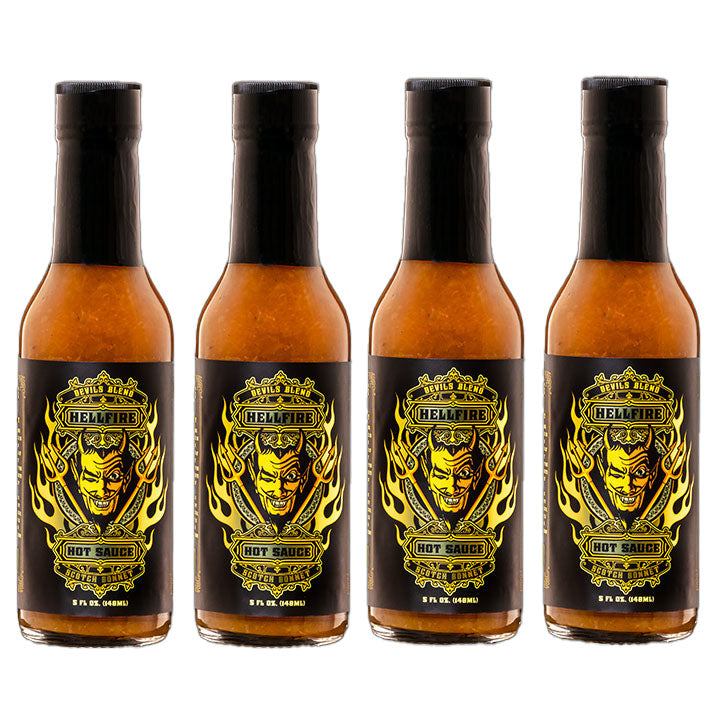 Devil’s Blend Scotch Bonnet Hot Sauce 4 Pack - Devil’s Blend Scotch Bonnet Hot Sauce 4 Pack - Hellfire Hot Sauce